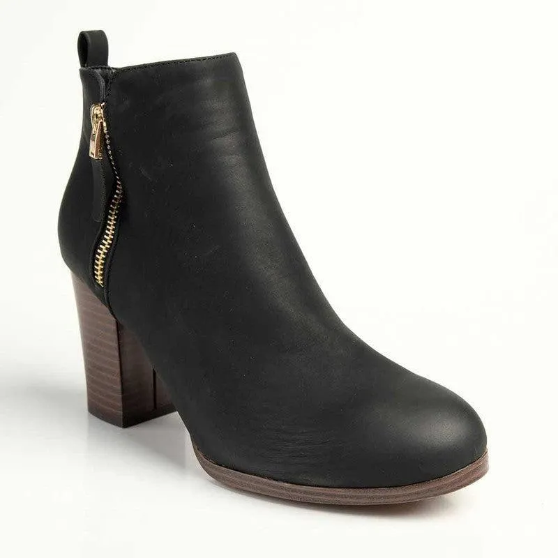 Madison Fern Ankle Boot - Black Impact Resistant Heel Multi Use