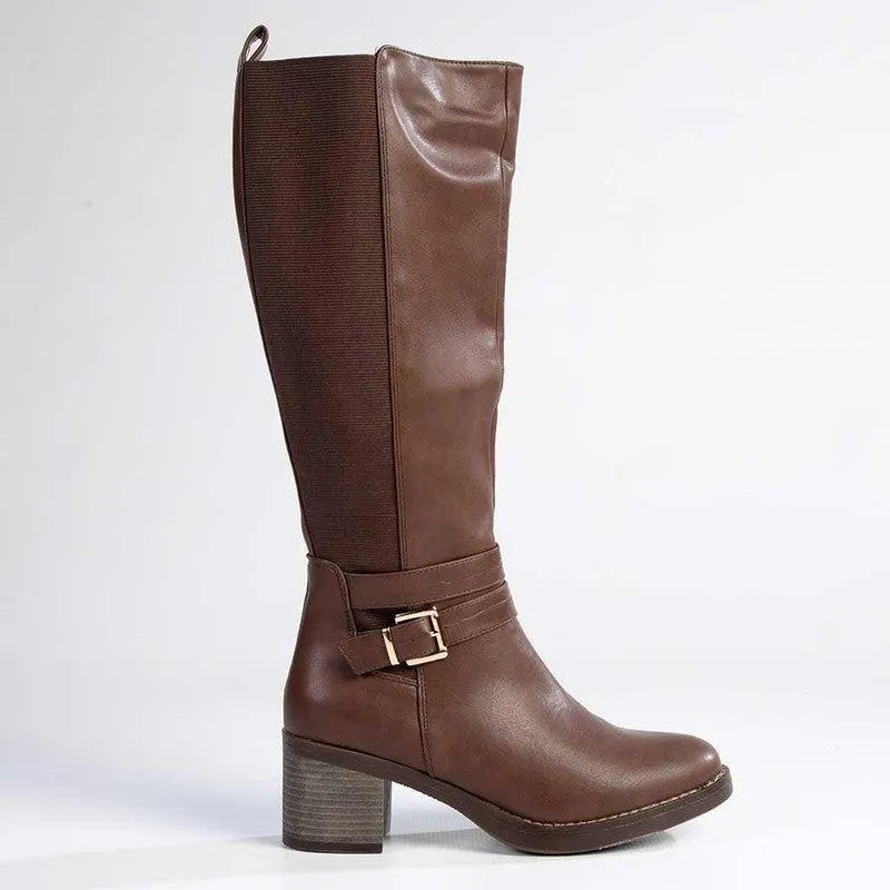 Madison Gabriella 2 Long Gusset Boots - Chocolate Fashionable Look