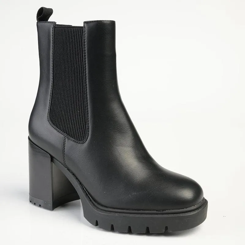 Shopping Lover Madison Jones Chelsea Block Heel Boot - Black