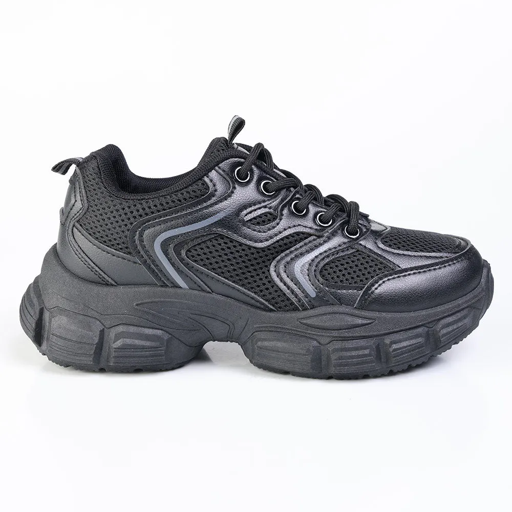 Madison Ladies High Fashion Apollo Sneaker - Black Cushioned durability
