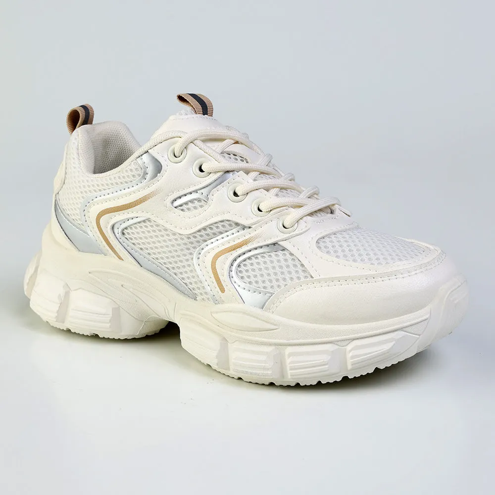 Stitch Free Uppers Madison Ladies High Fashion Apollo Sneaker - Off White