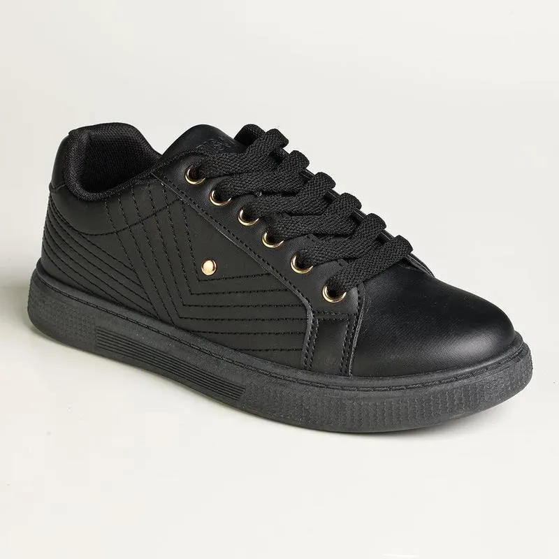 Neutral Base Exclusive Look Madison Ladies High Fashion Monroe Sneaker - Black
