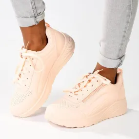 Madison Ladies Side Zip Detailed Sneaker -  Pink Cool Design Impact Softness