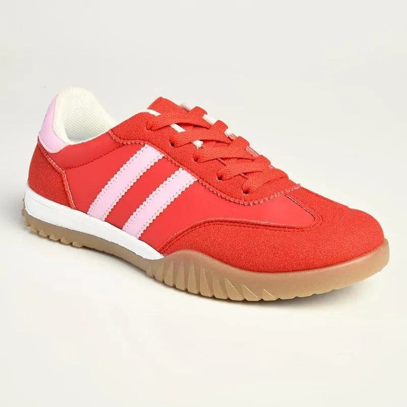Outdoor Feel Shock Absorbing Layer Madison Madi Ladies Fashion Sneaker - Red
