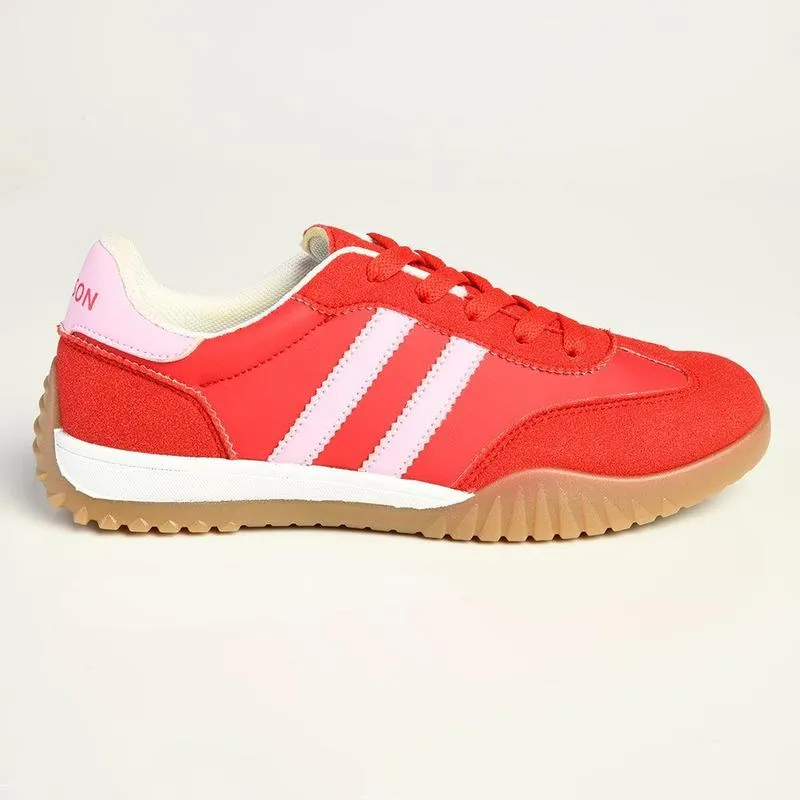 Madison Madi Ladies Fashion Sneaker - Red Fast Flow Comfort Frame