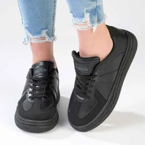 Madison Platform Lace Up Fashion Sneaker - Black Ventilation Port System