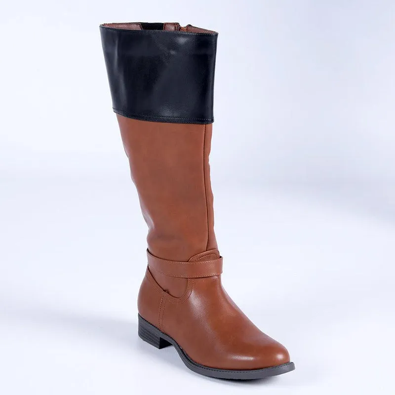 Graduate High Traction Urban Commute Madison Vienna Two Tone Rider Boot - Tan/Black