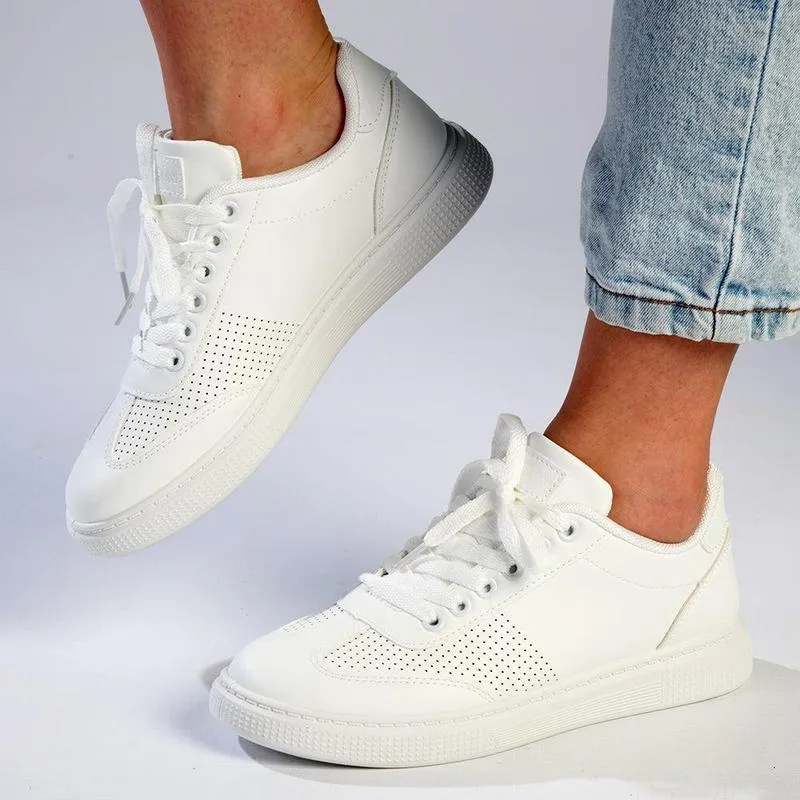 Weekend Ready Madison Wing Tip Sneaker - White Mono
