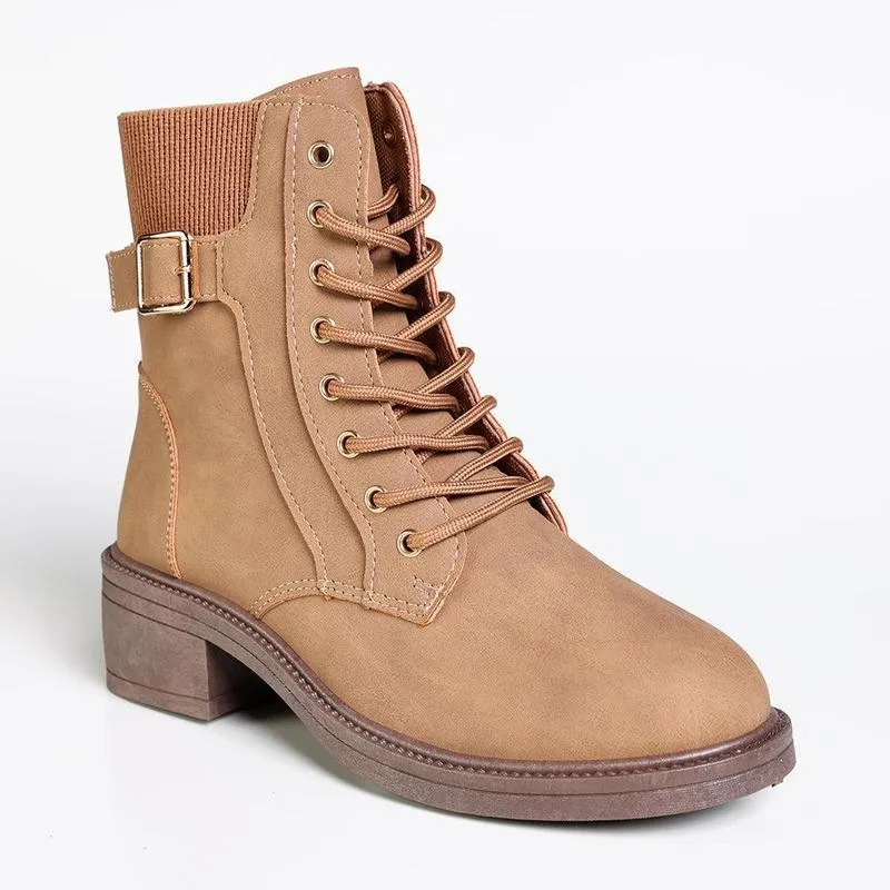 Rugged Built All Day Worker Madison Zadith Fashion Boot - Tan
