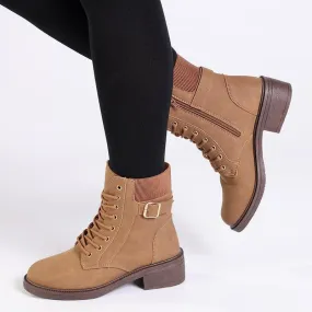 Madison Zadith Fashion Boot - Tan Sturdy Construction