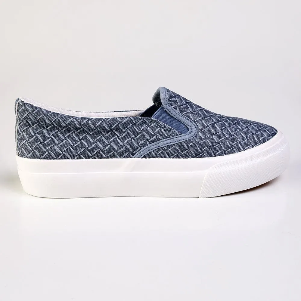 Urban Run Direct Ladies Fashion Vulcanized Sneakers - Blue