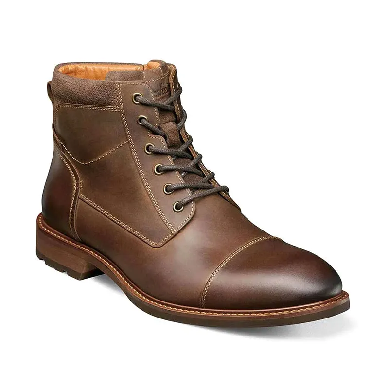 Snow Day Energy return Men's Lodge Cap Toe Lace Up Boot Brown