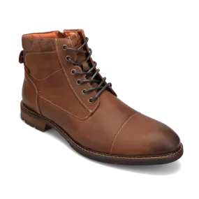 Minimal Color Men's Lodge Cap Toe Lace Up Boot Brown