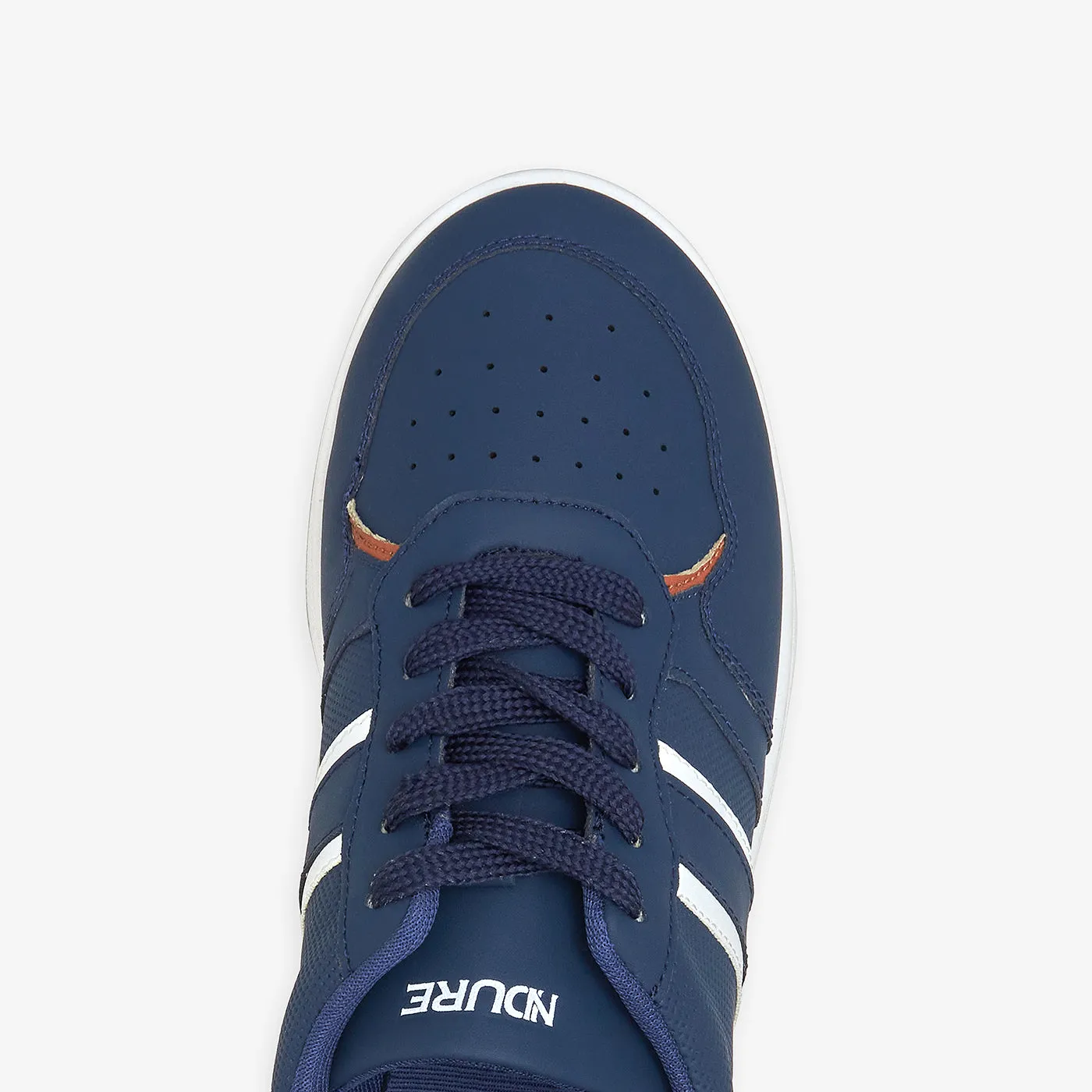 Men's Striped Sneakers Adjustable Strap Lock