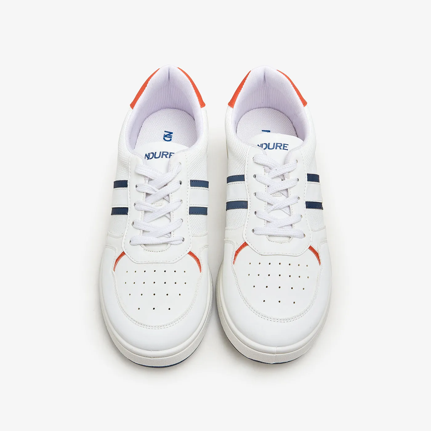 Men's Striped Sneakers Unisex Friendly Design Rubberized Heel