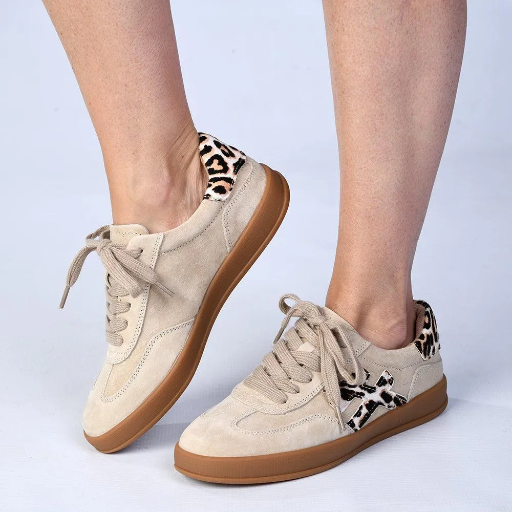 Casual Routine Run Friendly Julz Lumi Leather Sneaker - Taupe