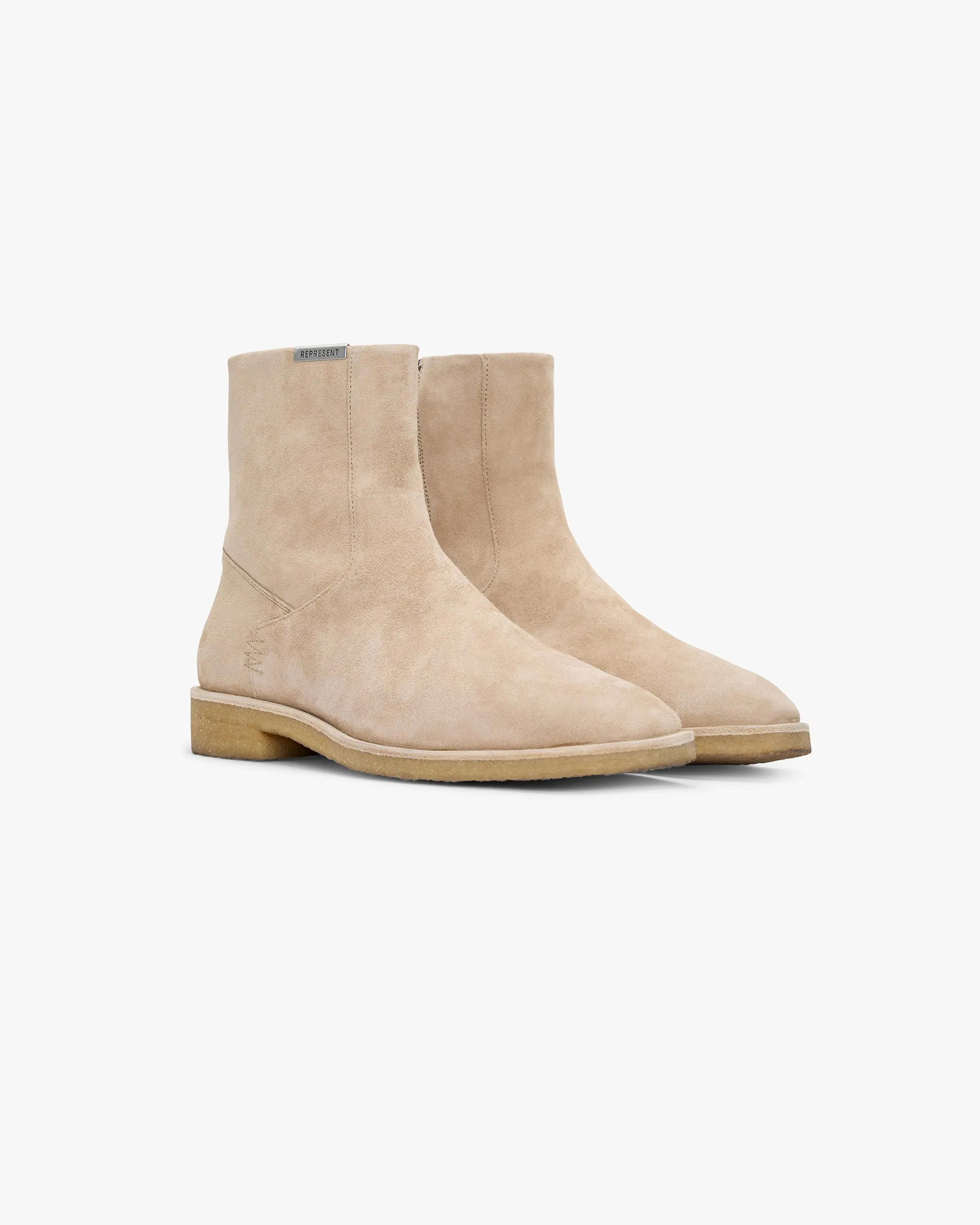 Crepe Chelsea Boot - Sand zip - closure purest