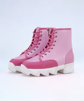 Arom Pink Lace-Up Boot easy - clean - level Flexible Sole Technology