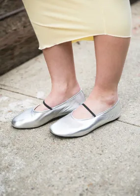 Temperature Regulating Interior Neon Moon Ballet Flats - Silver