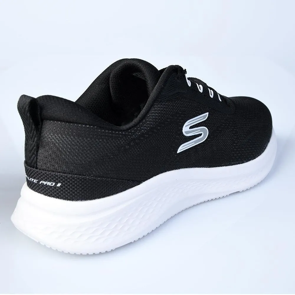 Skechers Skech-Lite Pro 2.0 Lace Up Sneaker - Black White Compact Form