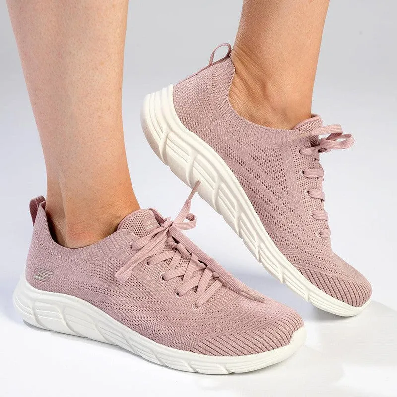 Energy Vibe All Fit Skechers Bobs B Flex Lace Up Sneaker - Blush Satin
