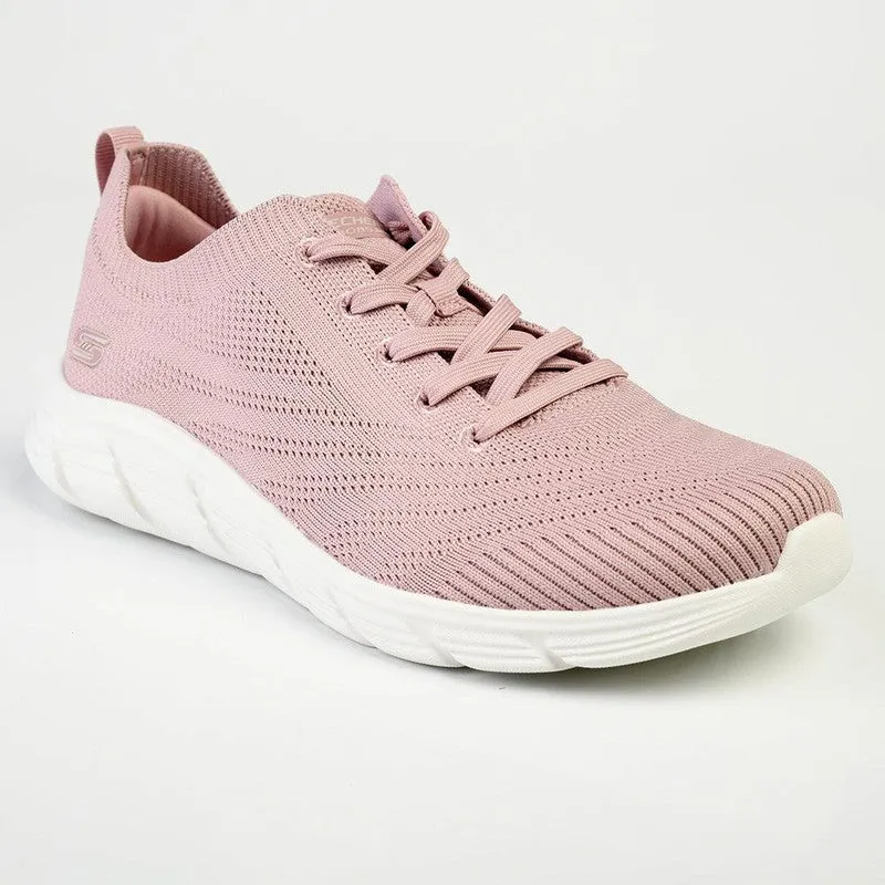 Anti Fatigue Insoles Skechers Bobs B Flex Lace Up Sneaker - Blush Satin