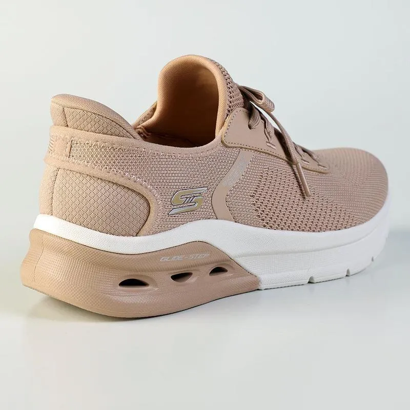 Skechers Bobs Arc Waves 2.0 Sports Sneaker - Tan Low Impact Cushioning