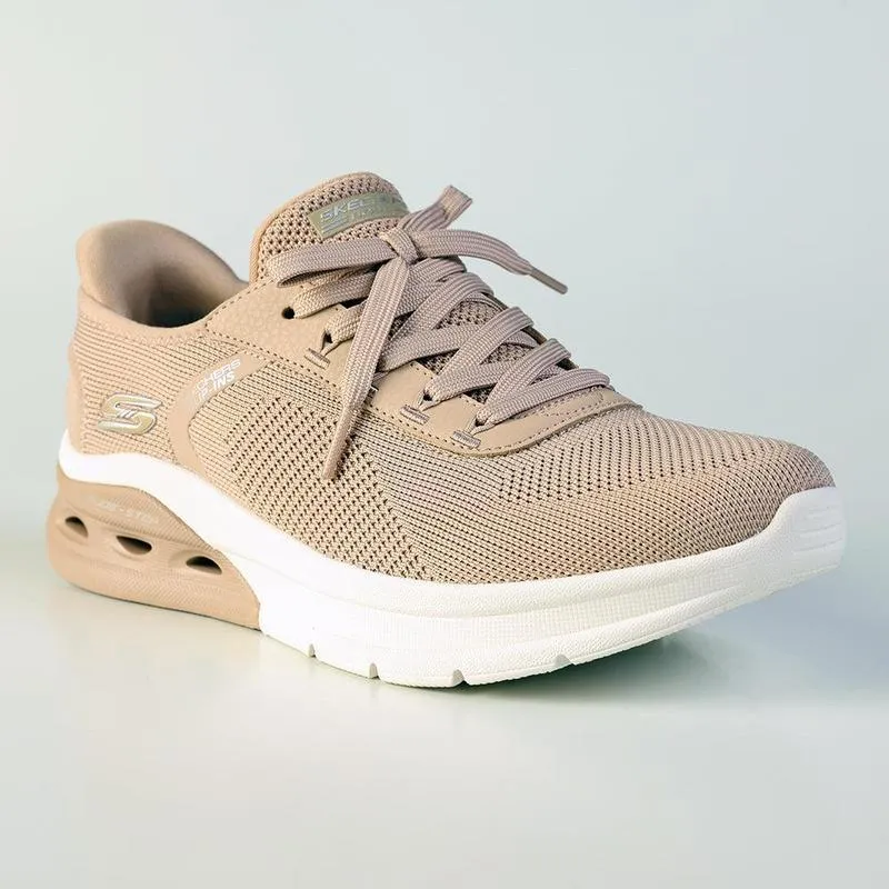 Hyper Breathable Knit Skechers Bobs Arc Waves 2.0 Sports Sneaker - Tan