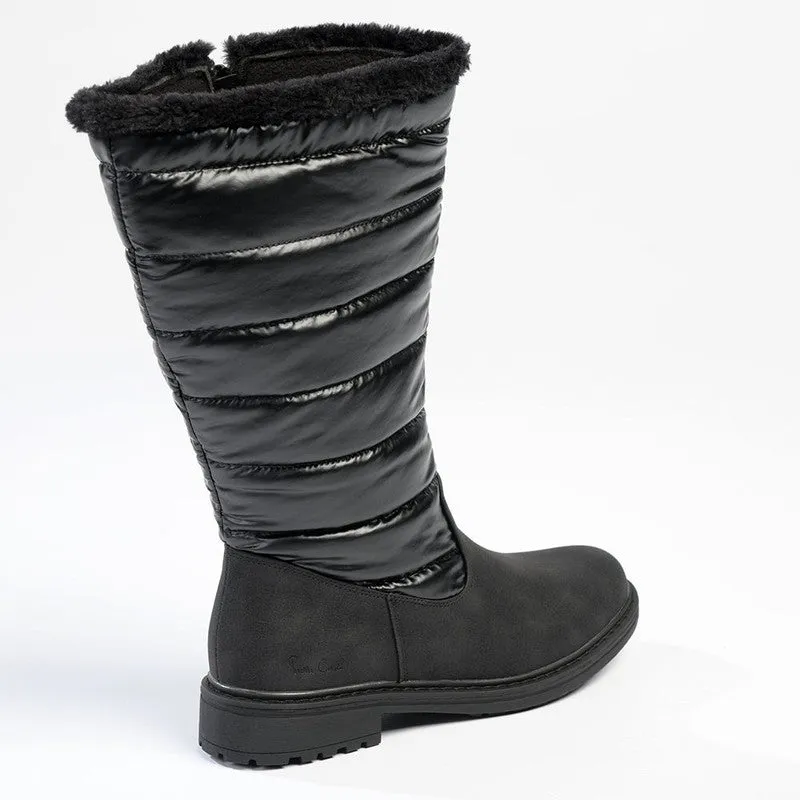 Insulated Outdoor Explorer Hybrid style Pierre Cardin Full Length Puff Boot - Black