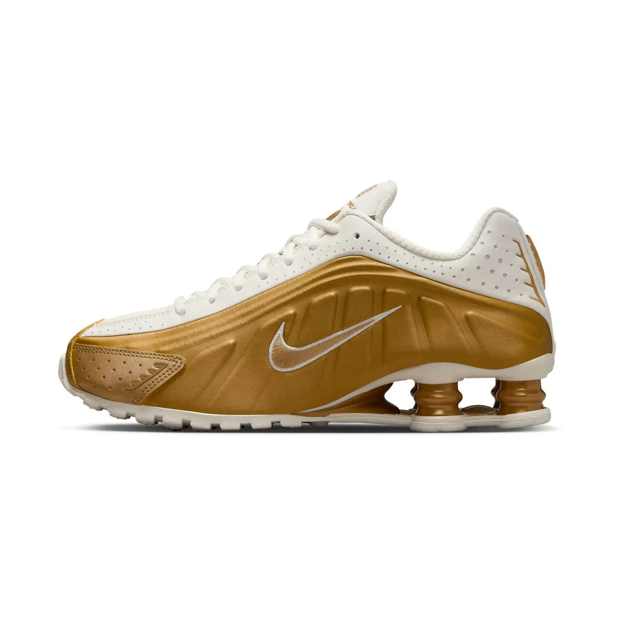 Streamlined Build Nike Shox R4 'Metallic Gold' Women's Shoes