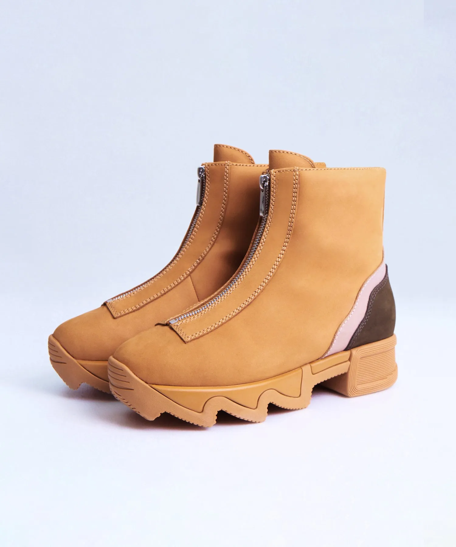 Impact Dispersing Design embossed Odele Camel Zip-Up Boot