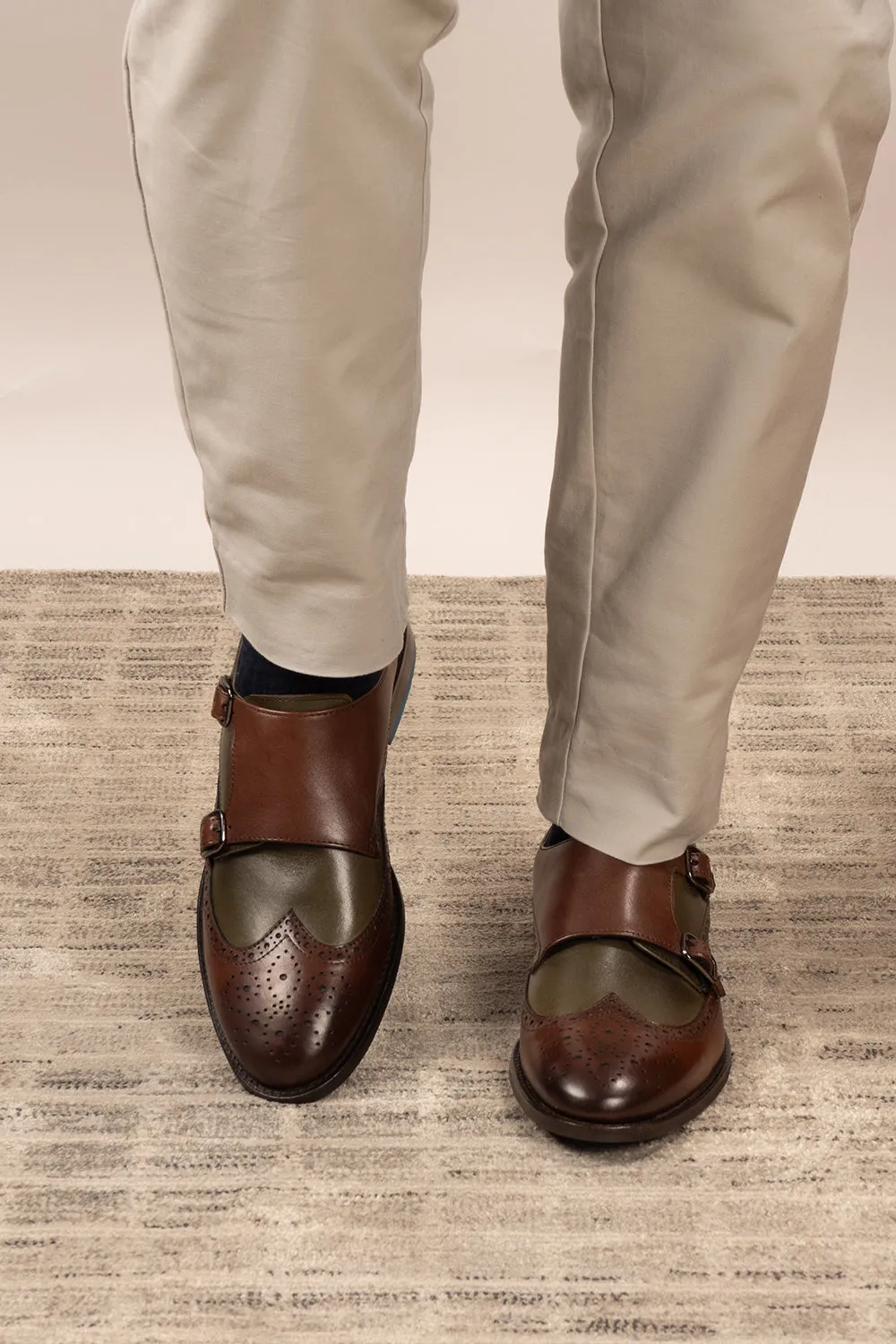 waterproof leather Antimicrobial Lining Fabric Warren Brown Green