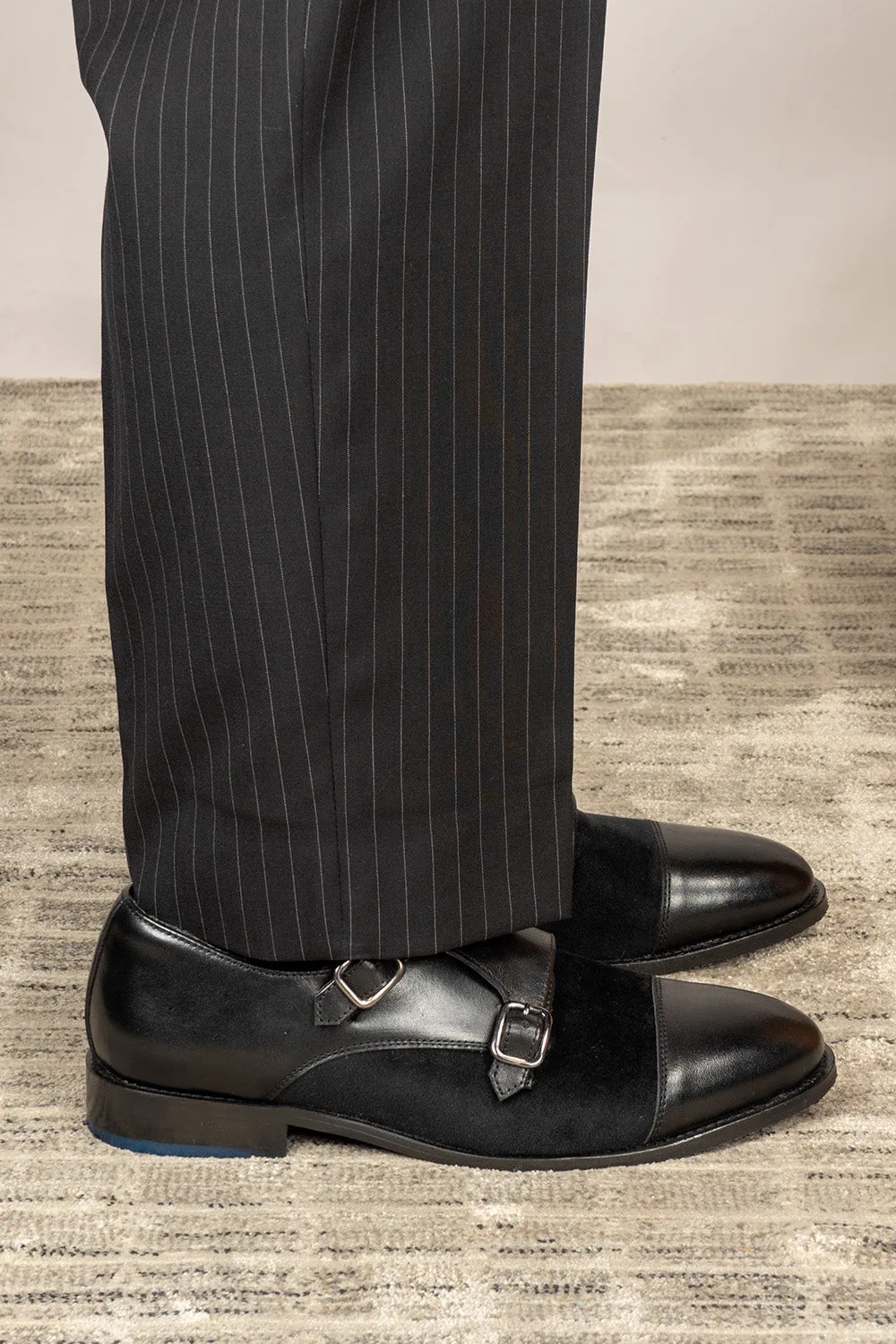 Oscar Black Velvet Canvas Material