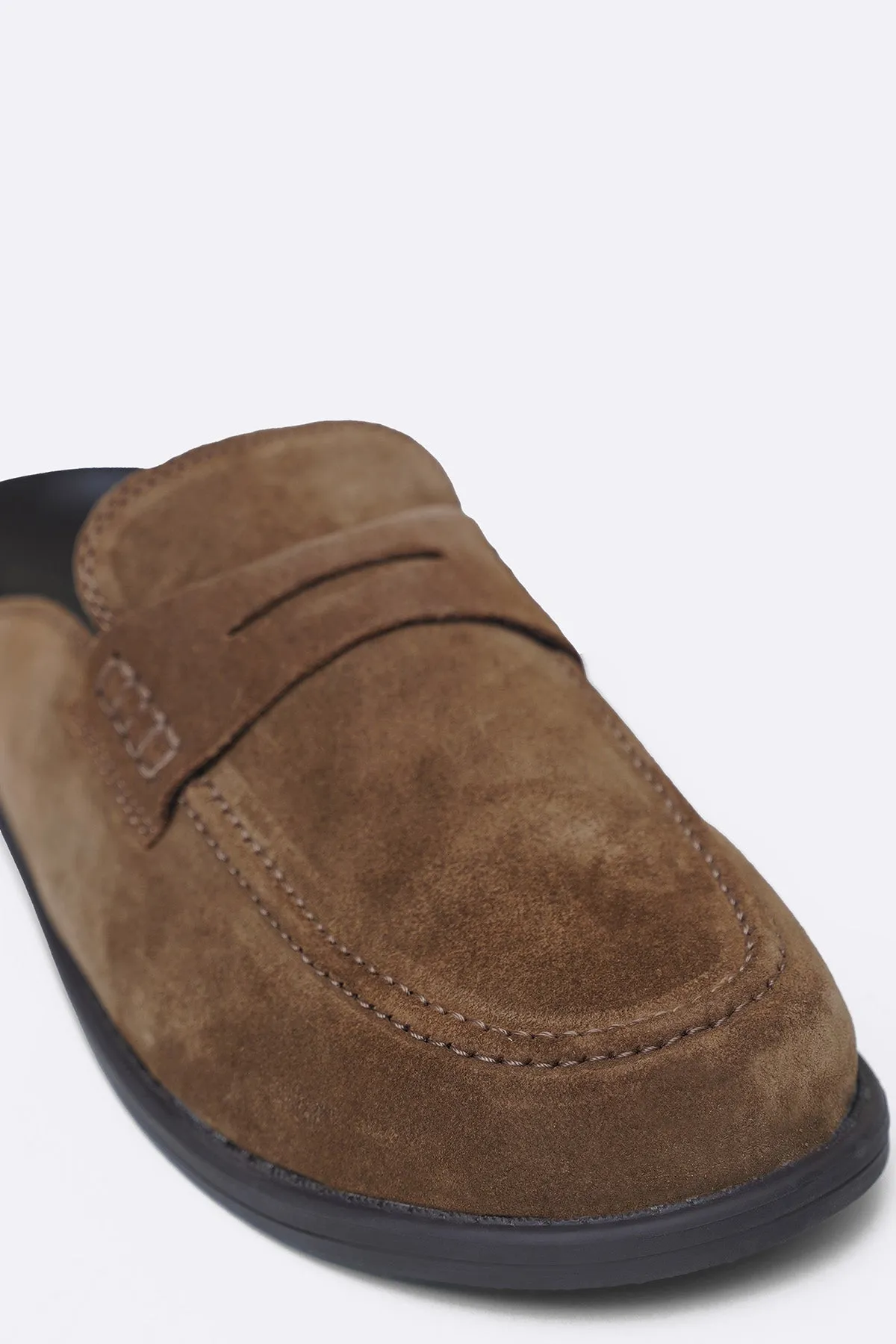 SUEDE LEATHER MULES simple design