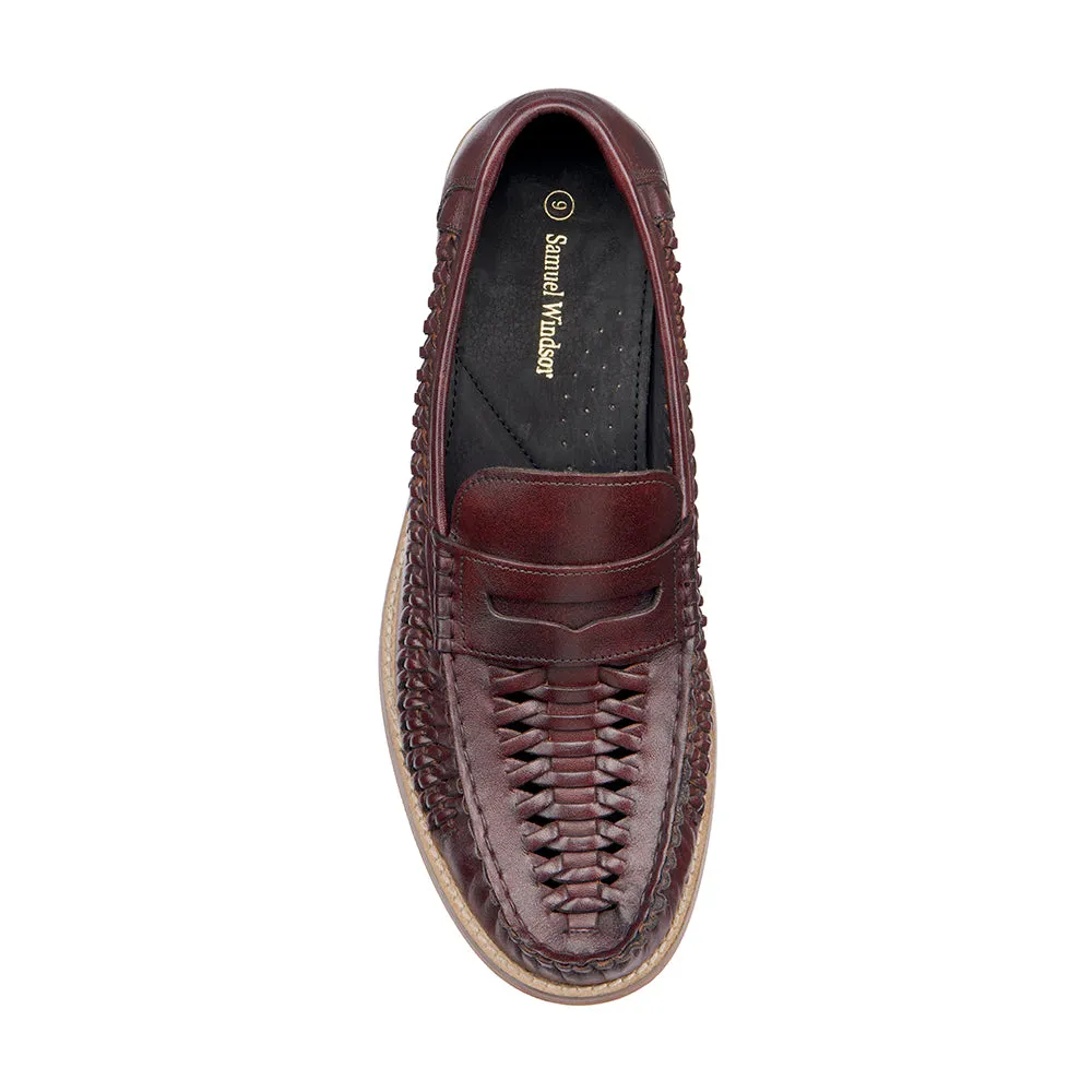 Penny Loafer - Basket Weave Oxblood Slip On