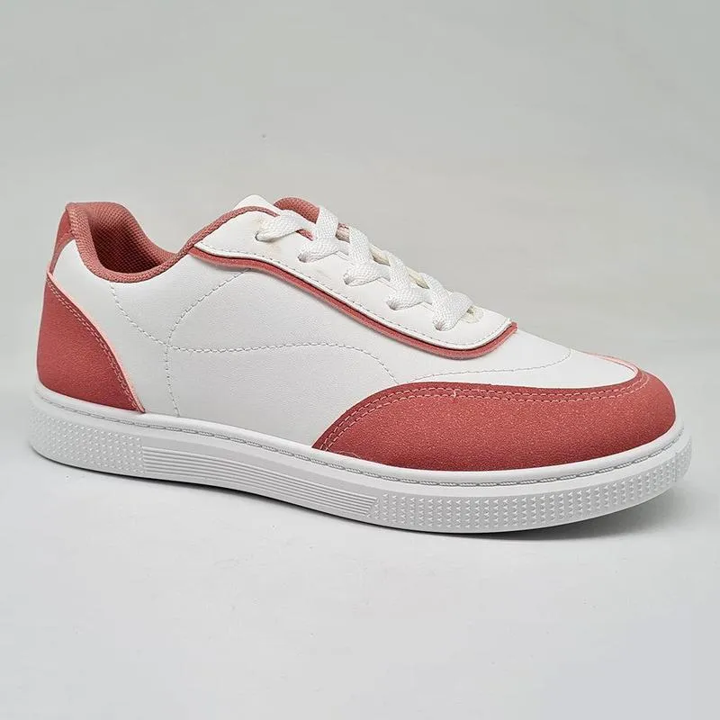 Kinetic Motion Engine Comfort Upgrade Madison Ladies High Fashion Cyprus Sneaker - White/ Pink