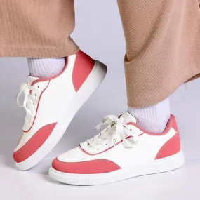 Support Madison Ladies High Fashion Cyprus Sneaker - White/ Pink