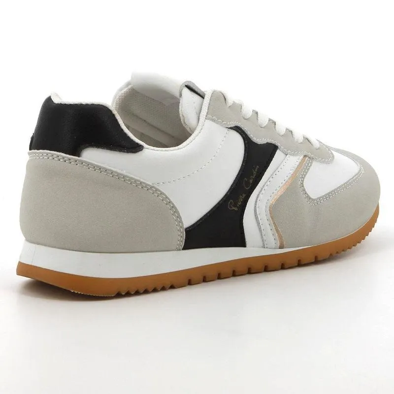 Woven Upper ComfortableFit Pierre Cardin Alessi 3 Ladies Lace Up Sneaker -  White Multi