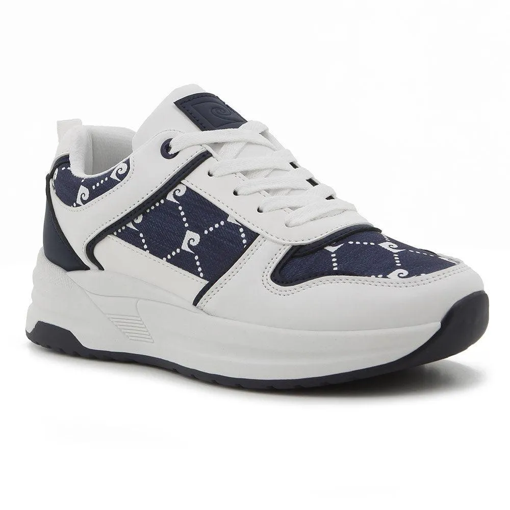 Comfort Benefit Adaptive Flex Grooves Pierre Cardin Angelique 6 Sneaker - White/Blue
