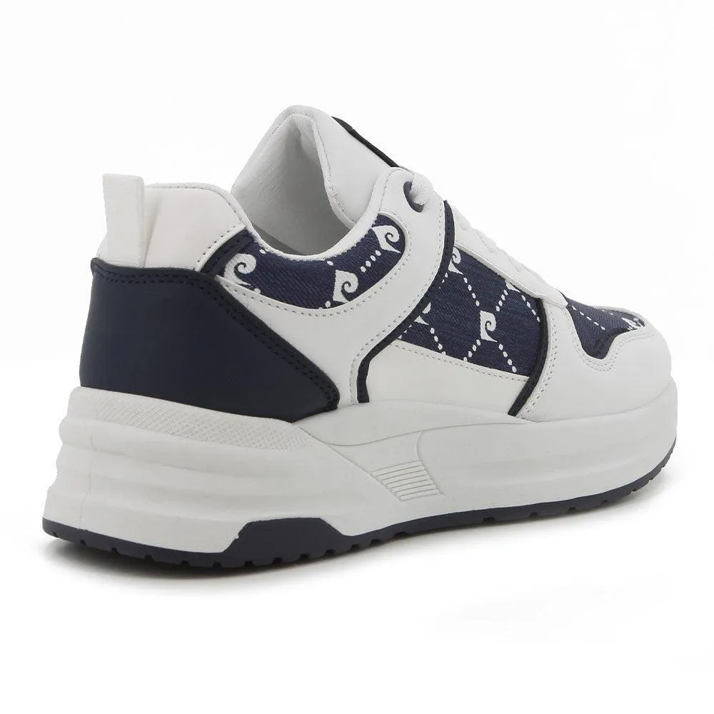 Easy Footwear Pierre Cardin Angelique 6 Sneaker - White/Blue