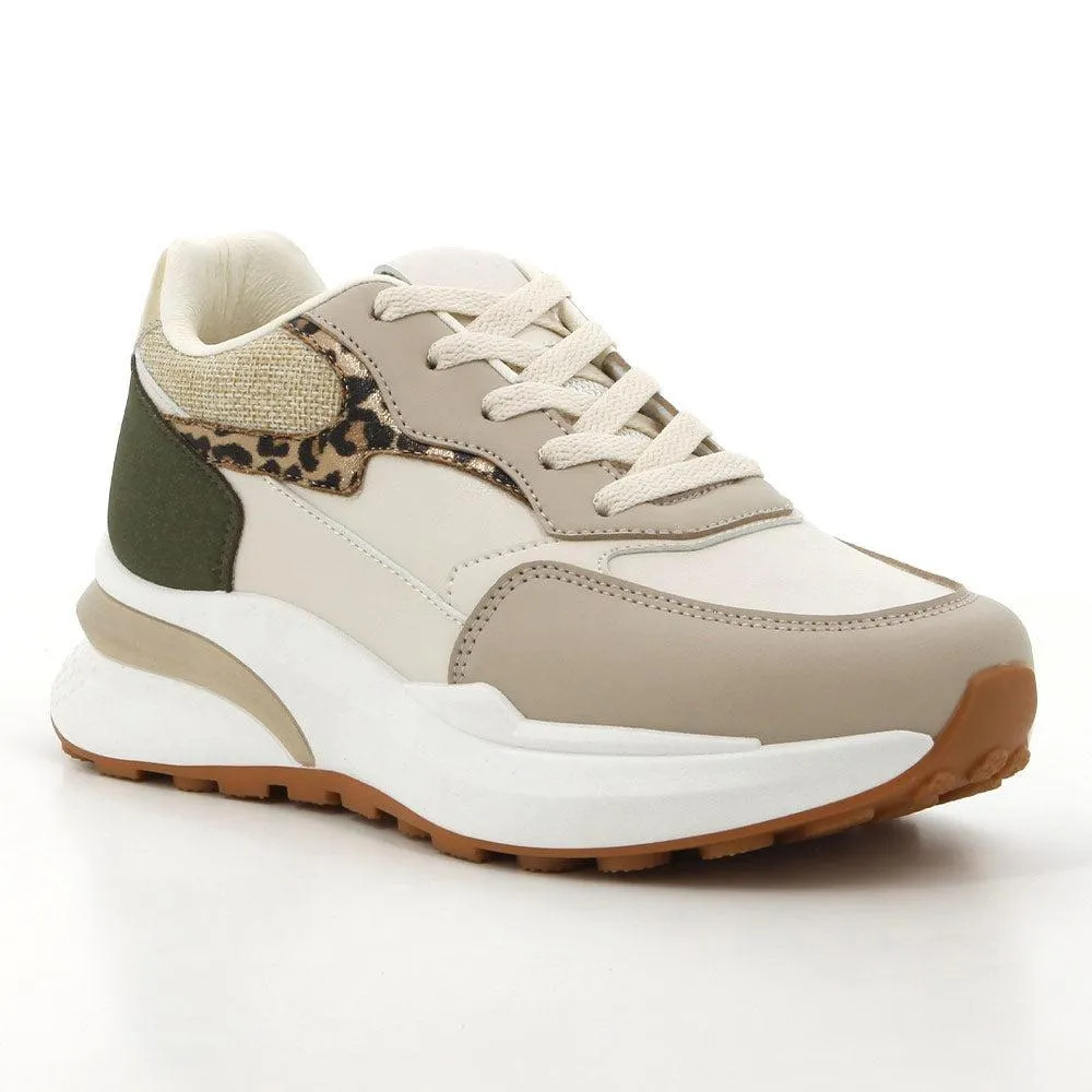 Pierre Cardin Belle 1 Sneaker - Beige Multi Sweat Resistant