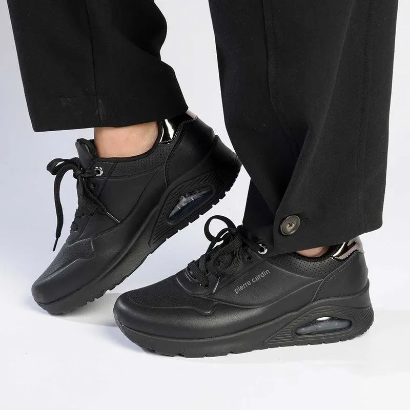 Recycled Material Options Pierre Cardin Chantal Lace Up Sneaker - Black Pewter