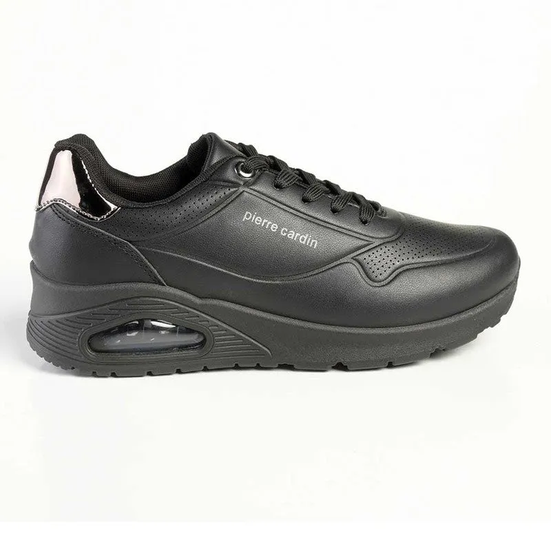 Pierre Cardin Chantal Lace Up Sneaker - Black Pewter Foot Relief