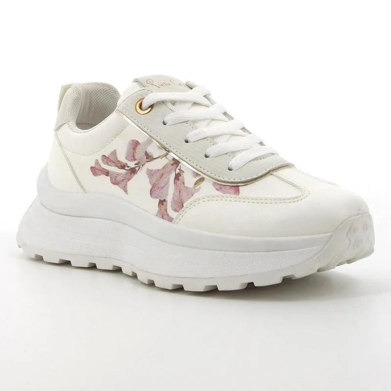 Pierre Cardin Fluers 3 Printed Lace Up Sneaker - White Multi Ultra Performance