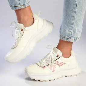 Comfort Pierre Cardin Fluers 3 Printed Lace Up Sneaker - White Multi