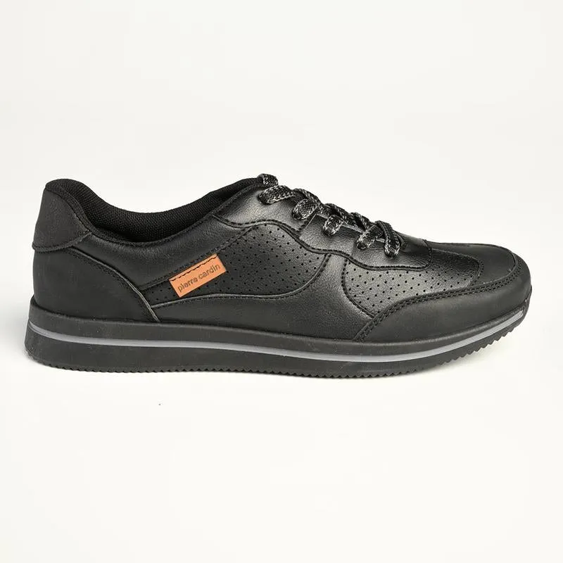 Pierre Cardin Lace Up Sneaker - Black Multi Comfortable Flex