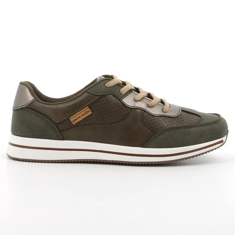 Cloud Support Reinforced sidewalls Pierre Cardin Lace Up Sneaker - Olive