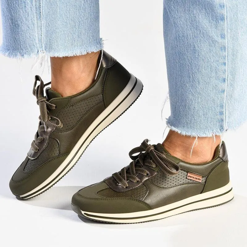 Urban Trail Pierre Cardin Lace Up Sneaker - Olive