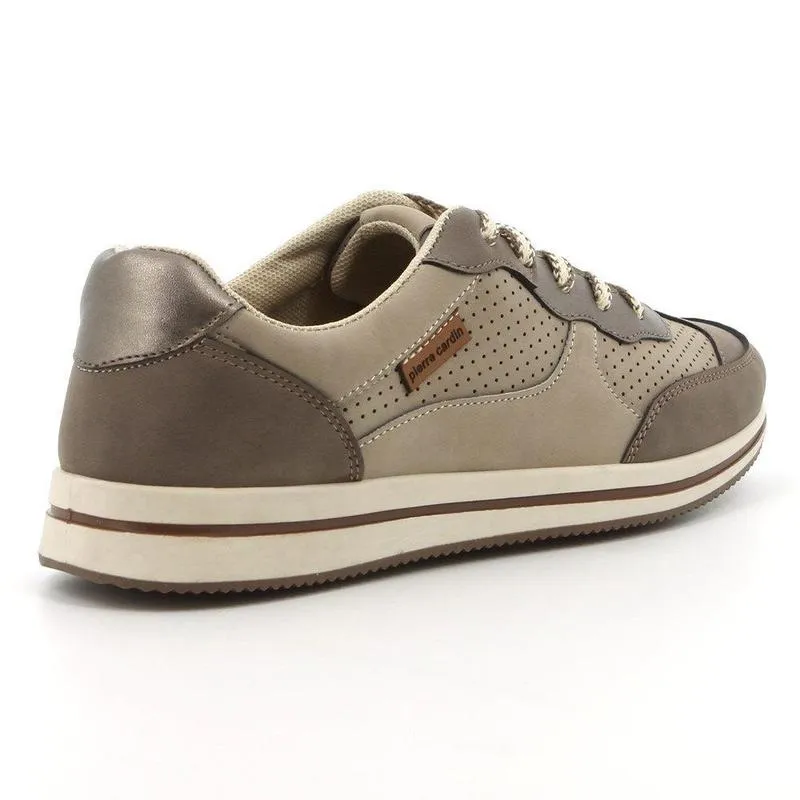 Pierre Cardin Lace Up Sneaker - Taupe Hyper Responsive Cushioning Morning Rush