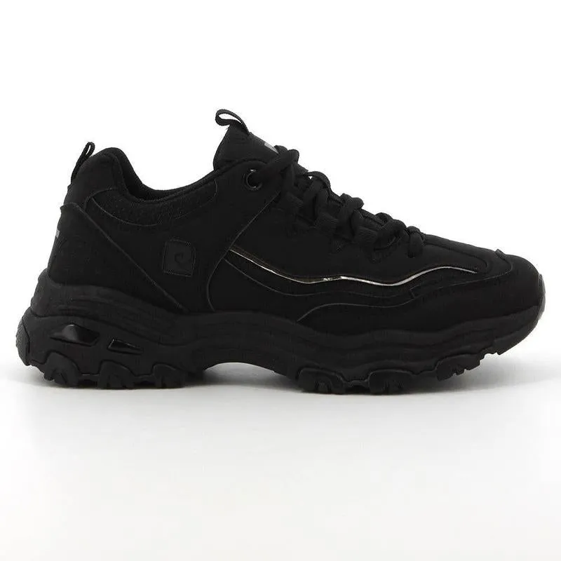 Pierre Cardin Ladies Chunky Sneaker- Black Mono Dynamic lining Trail Performance